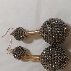Elegant Gold and Silver Crystal Earrings NWOT